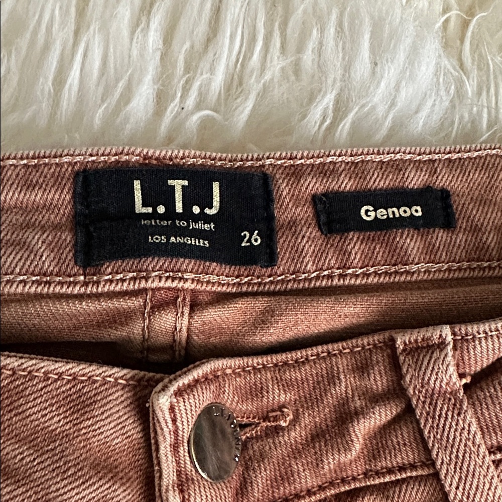 Letter to Juliet Genoa Vintage Wash Clay Flare Cropped Jeans - Picture 12 of 14